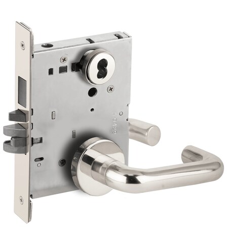 Schlage Entrance Mortise Lock with Deadbolt, 03A Design, FSIC Prep, Less Core, Bright Chrome L9453J 03A 625